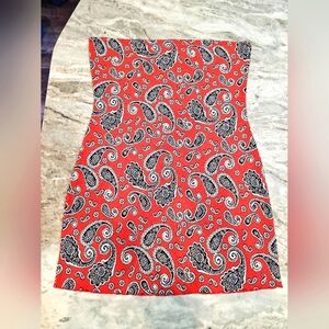 Urban Outfitters XL Red Paisley Print Tube Top – Festival Y2K Boho Style